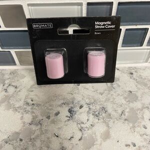 Pink Magnetic Straw Cover Set